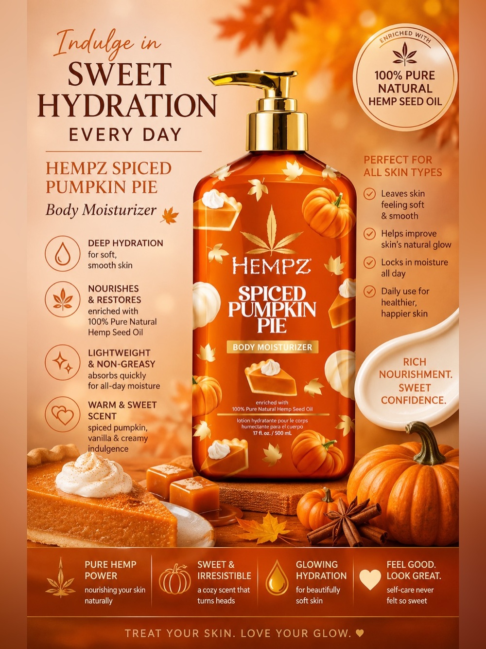 Spiced Pumpkin Pie Body Moisturizer - Orange & Gold